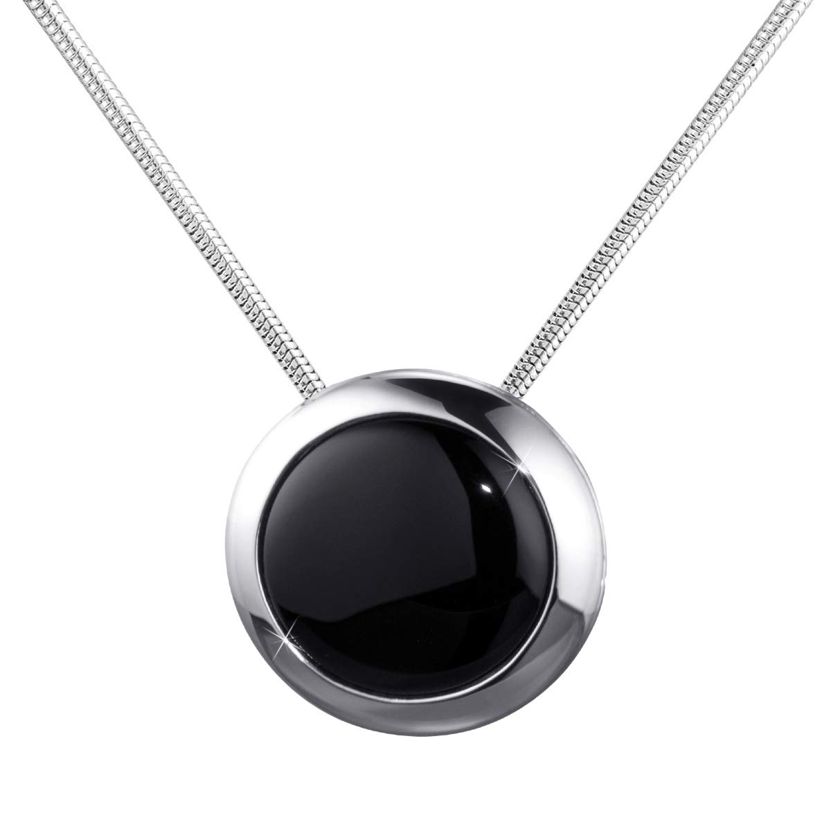 Pendentif Spirale En Argent 925 Rhodié – Design Fluide, Pour Chaînes Jusqu'à 3 Mm, Fabrication Allemande