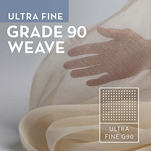 Image of American Cotton Ultra-Fine Cheesecloth for Straining - 6 x 6.5 ft Length - Reusable Filter Cooking Cloth - Table Dressing