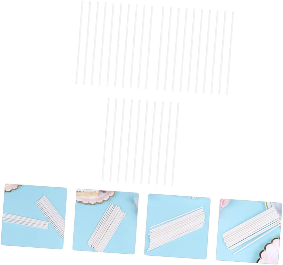 300pcs Paper Lollipop Sticks for Candy Making Eco-friendly Diy Baking Tools Lengths for Parties Festivals Sugar Crafting Supplies