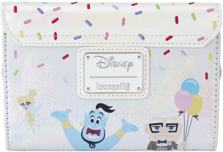 Miniatura 3 de Loungefly Cartera Disney 100 Celebration Cake Carteras Disney, Blanco, Cartera con cierre de solapa