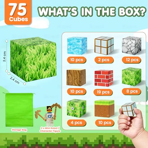 Image of Priyadarshi Magnetic Tiles for Kids & Toddlers | 75 Pcs Building Blocks STEM Montessori Toy for Boys & Girls Age 3+ | Magnetic Cubes Set for Creative Learning & Sensory Play