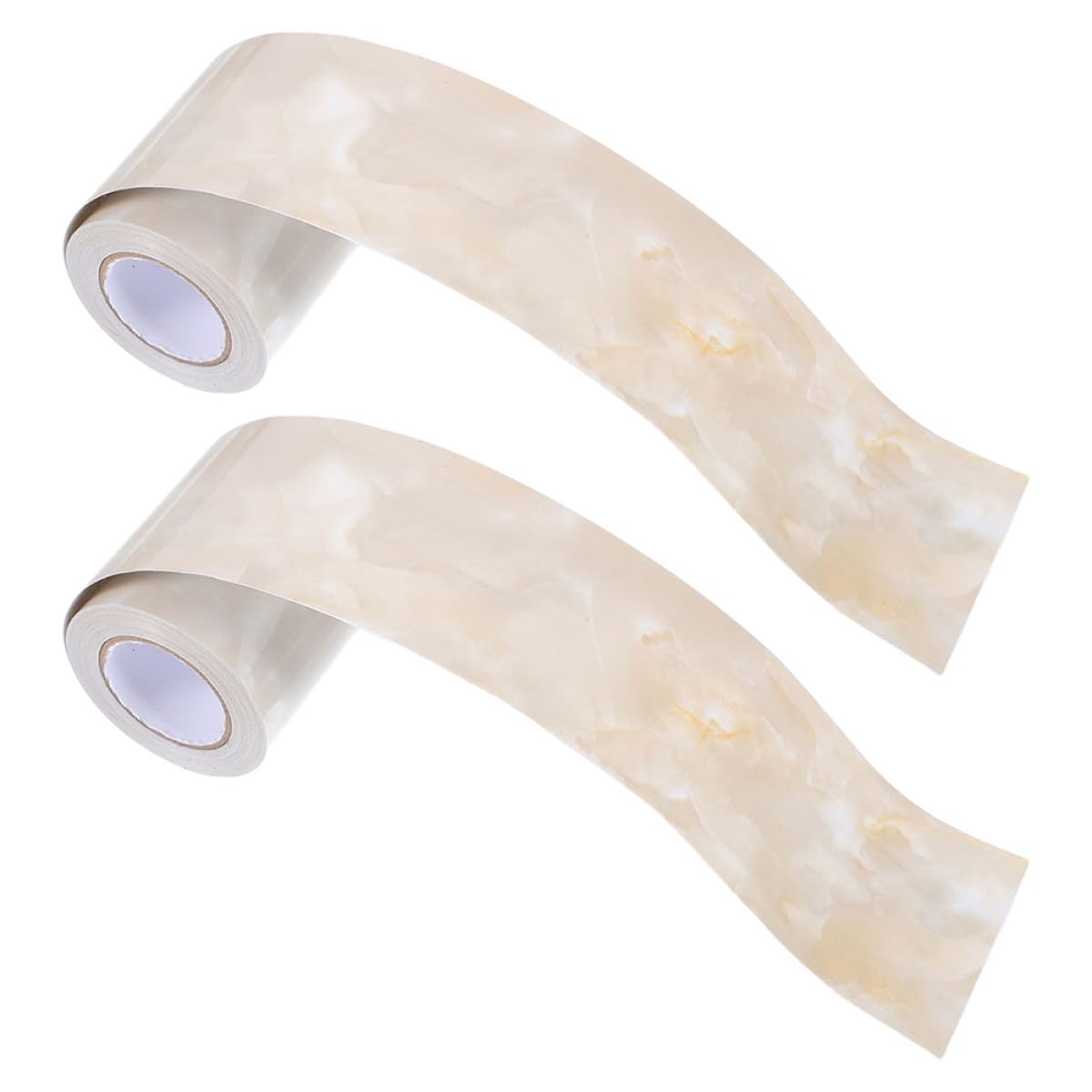 Generic Self Adhesive Stick on Borders for Walls, 2 Rolls PVC Marble Skirting Board Covers with Splashproof Feature, Flexible Decorative Strips for Home and Balcony Wall Trim