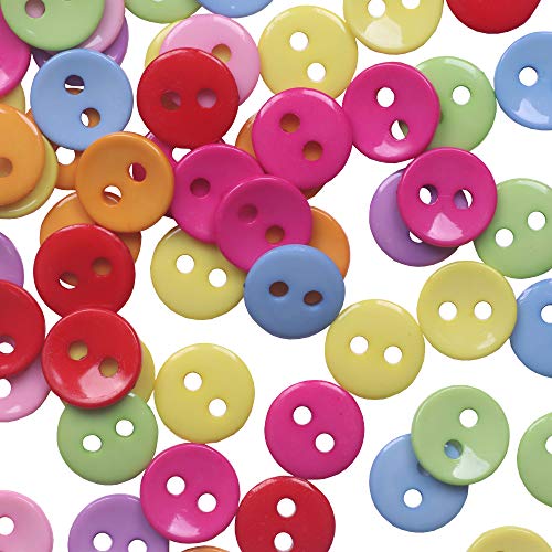 Yaka 100Pcs Mix Round 28Mm 2 Holes Plastic Button/Sewing Diy Crafts Children's Manual Button Painting, Diy Handmade Ornament #TOP4