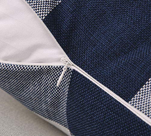 Phantoscope Pack Of 2 Buffalo Check Plaid Throw Pillow Covers Outdoor Indoor Throw Pillows Farmhouse Square Pillow Cases For Home Decor Navy Blue,18 X 18 Inches #TOP3