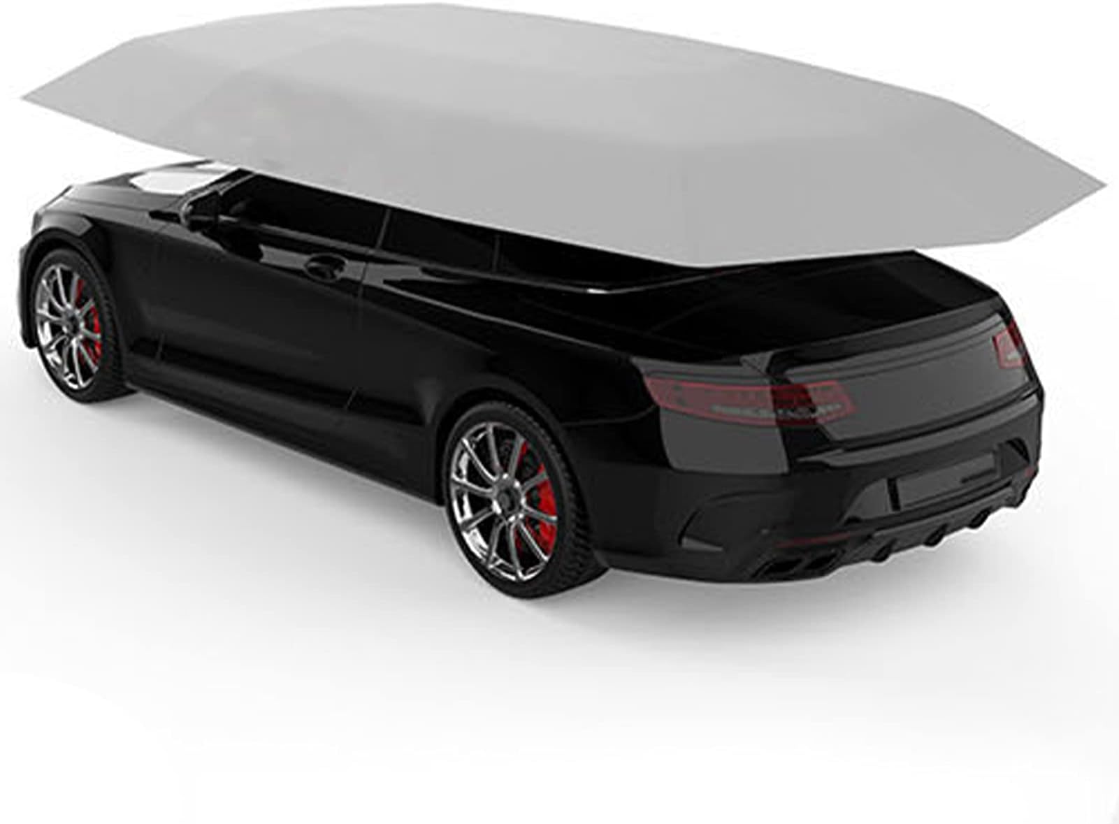 Car Tent Fully Automatic, Portable Car Umbrella Tent Cover Movable Carport Folded Automobile Cars Protection Canopy Sun Shade Anti-UV, Wind Proof Shelters Outdoor Parasol(Size:4.8m,Color:Silver Grey)