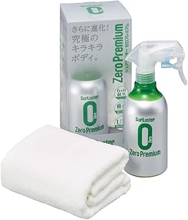 SurLuster(シュアラスター) ゼロプレミアム 280ml ガラス系コーティング 約6ヶ月耐久 高撥水 艶 光沢 紫外線吸収剤 UV 保護 車 バイク 自転車 簡単施工 洗車 クロス付き スプレーコーティング S-99