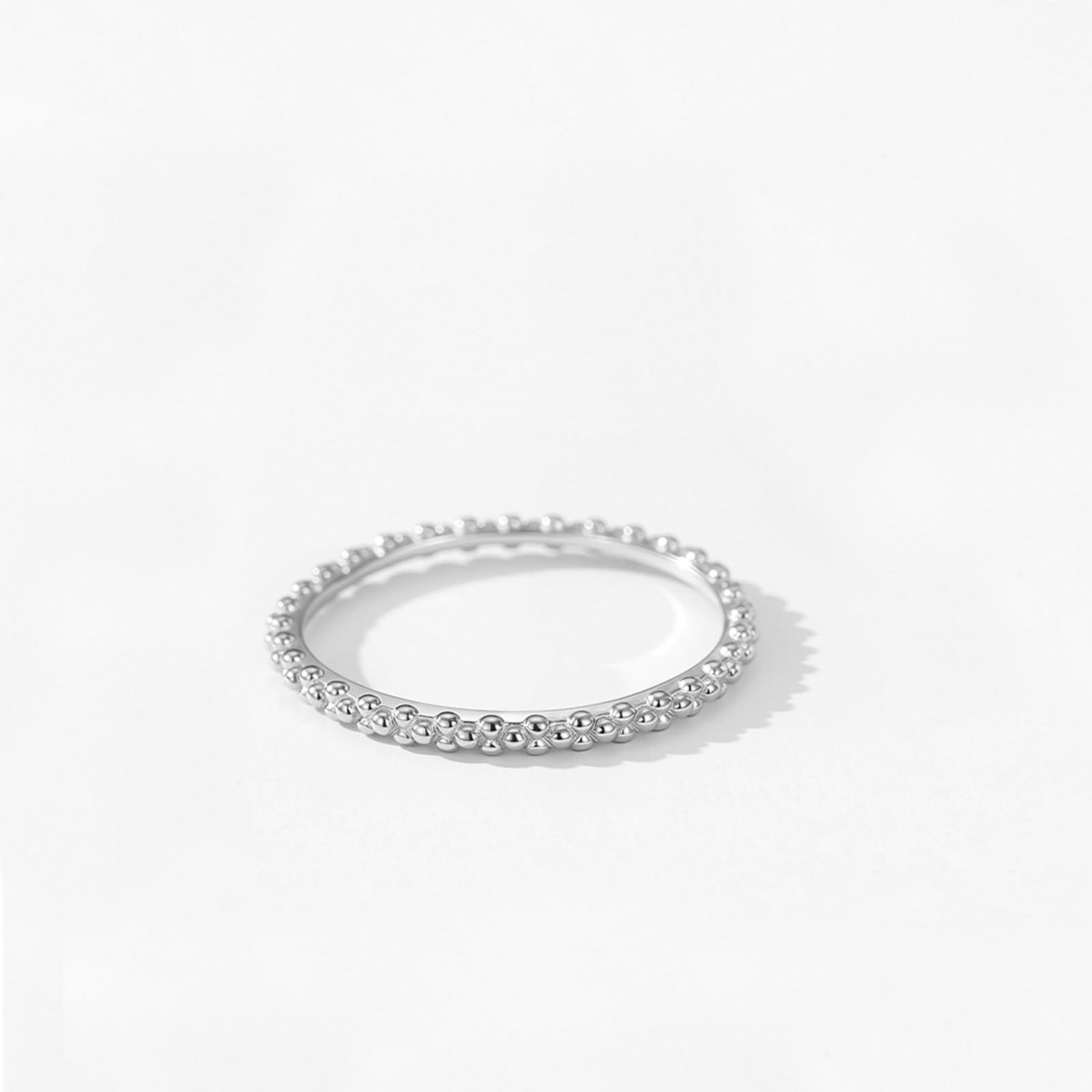 Anillos de aniversario para mujer, anillo de compromiso apilable con puntos redondos, regalos únicos para mujer