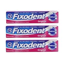 Fixodent Denture Adhesive Cream Original 3 Packs of 2.4 Oz - Sms10