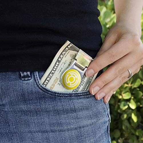 Green Lantern Blackest Night Sinestro Corps Yellow Lantern Logo Satin Chrome Plated Metal Money Clip2