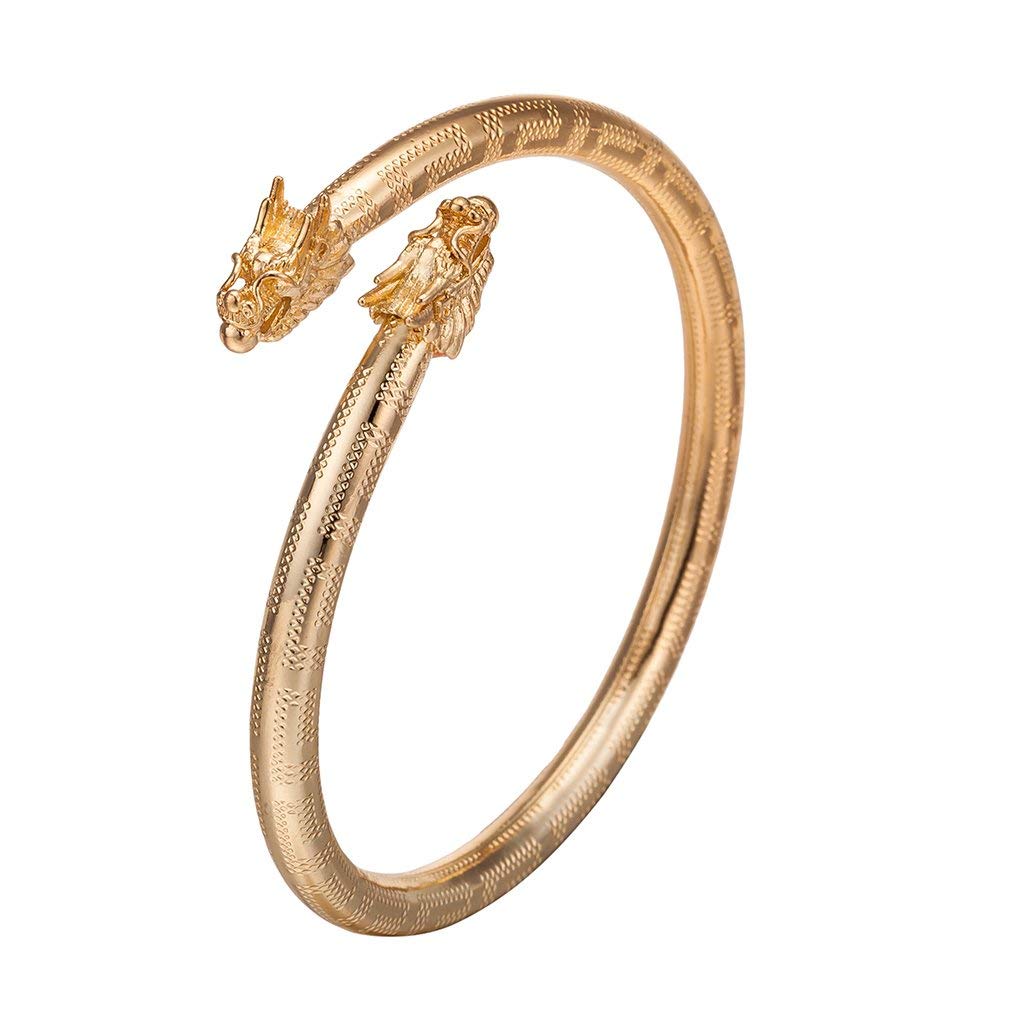 Elegancka 18K Urocza Złota Pozłacana Smok Cyrkon Bransoletka Damska Biżuteria Ślubna Prezent