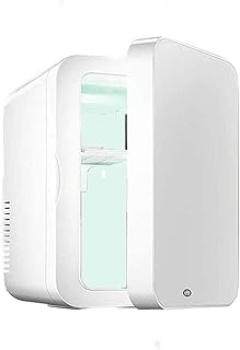 YESSW 2 en 1 Maquillage Miroir beauté Mini réfrigérateur avec Un réfrigérateur de Soins cosmétiques cosmétiques Portables à LED pour la Maison Bar Chambre Voiture Bureau (Color : White)