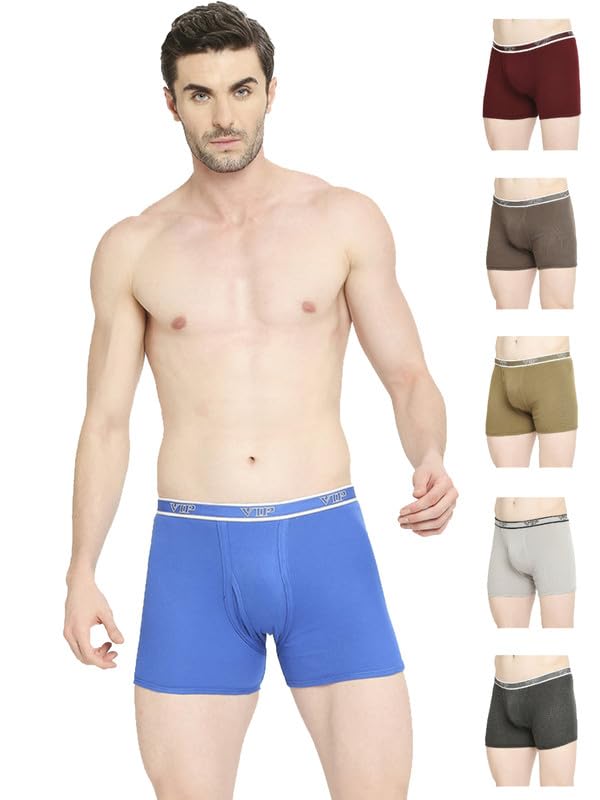 Image of VIP Advanta 100% Ribbed Cotton Fabric Trunk Combo Set for Mens with Covered Elastic Waistband