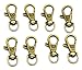 JSSHI 40 Pack 1.5" x 0.5"Snap Clasp Hook Nickle Plated Lobster Claw Swivel Clasps for Key Ring and Craft Findings (Antique Bronze)