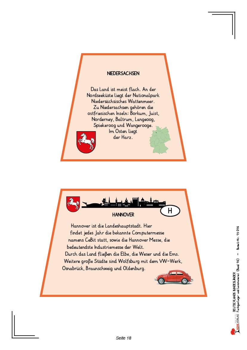 Deutschlands Bundesländer Legematerial Legestern Montessori Erdkunde Sachunterricht Grundschule Sekundarstufe Klasse 4 5 6 7 8 | Wappen Hauptstädte ... (Montessori-Reihe: Lern- und Legematerial)