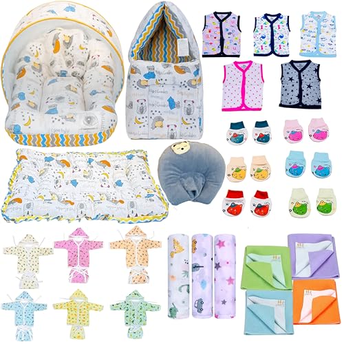 Image of Infantbond by fareto All Season use Baby Essentials Combo | Baby Products | Baby Gift Set | Baby Combo Set for new Born (0-6months)(Pack of 41)(Goodnight Blue)
