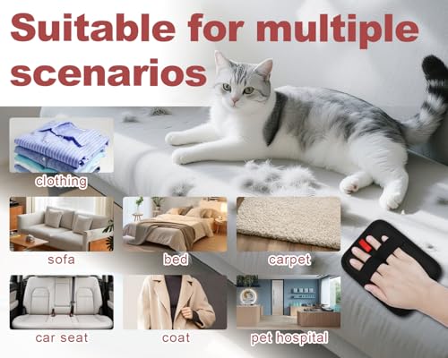 Pet Hair Removal Glove for Dogs & Cats, Newly Upgraded Reusable Electrostatic Pet Hair Gloves, Pet Hair Remover Tool for Clothing, Couch, Carpet, Car Seat (2Pcs)