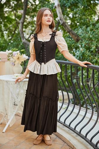 Image of Scarlet Darkness Women's Renaissance Corset Tops Lace Up Overbust Bustier