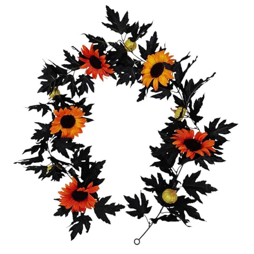 Nuyhadds Hoja de arce otoñal - Hoja de arce de 5.9 pies - 5.9 pies para colgar Halloween - Hojas de arce de otoño, follaje artificial de otoño para el hogar, chimenea de Acción de Gracias, decoración