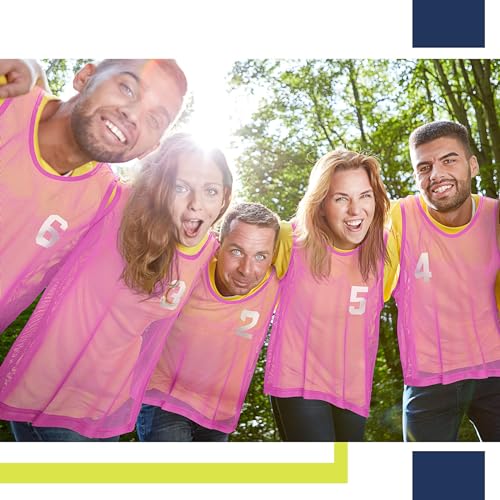 Image of Boyiee Pinnies Scrimmage Vests, Youth Pinnies Nylon Mesh Team Practice Jersey for Sports Basketball Soccer Football