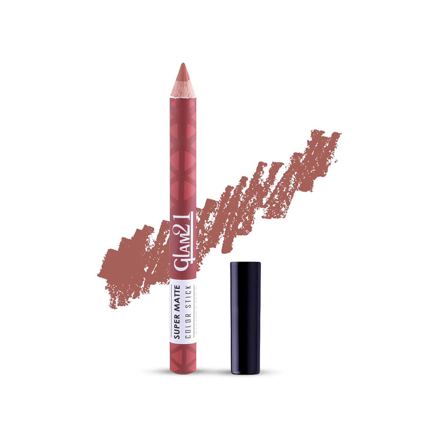 Glam21 Super Matte Colorstick Lipstick|Natural Wooden Lipstick | Long Lasting | Ultra Pigmented | Light Weight -3.5 Gm | 13-Nude Beige