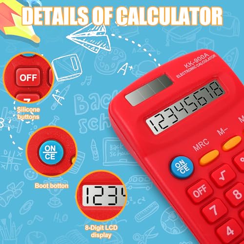 Calculadora de 4 funciones básicas con pantalla de 8 dígitos clara y tamaño mini portátil 4