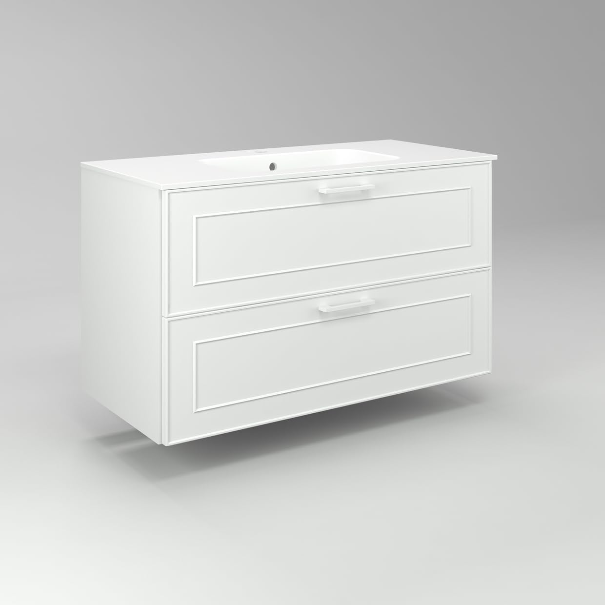 Diventa Modello Diva Frame, Mobile Bagno sospeso 100cm con 2 cassetti spaziosi e lavabo dal design moderno, colore bianco