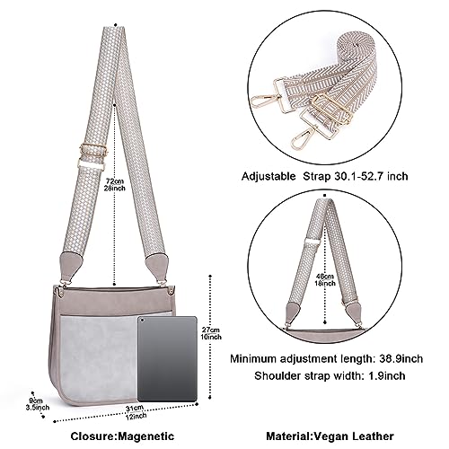 Image of Crossbody Bag Women Vegan Leather Hobo Handbag Trendy Crossbody Shoulder Bag Purses For Women with 2 Adjustable Strap