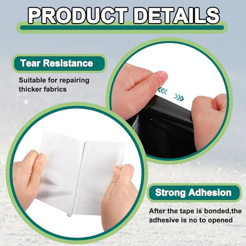 Image of PATIKIL Awning Repair Tape 8 inch x 26ft Waterproof Canvas Tape High Adhesive Tear Repair Patch Kit for PVC Tarpaulin Tent Awning Fabric RV Sail Boat Cover, Black