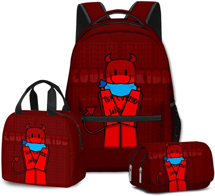 Boys Figure Forsaken Gubby Backpack 3Pcs Set Kids Funny Cute Rabbit Gubby Casual Daypacks - L Size/17in