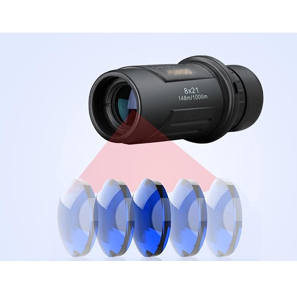 MRKU Télescope monoculaire 8X21 Mini Lunette monoculaire avec Support pour Smartphone pour la Chasse à la Faune Camping Voyage télescope Portable