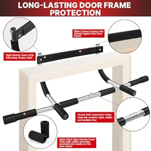 TOPOKO Upgrade Pull Up Bar for Doorway, Max Capacity 440 lbs Chin Up Bar, Portable Upper Body Workout Bar, Strength Training Door Frame Pull-up Bars, Hanging Bar for Exercise, Pullup Bars for Home — photo 3 of 6