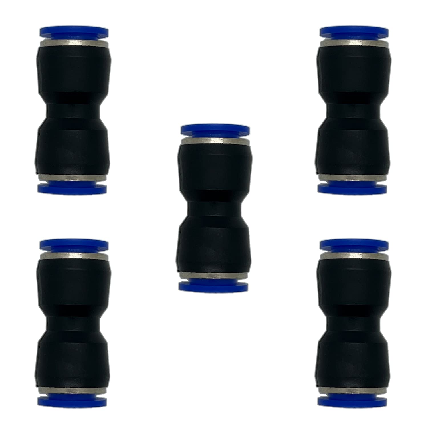zjxed 1/2" OD x 1/2" OD Pneumatic quick Connector Push to Connect fittings Straight Union/Coupler (Pack of 5)