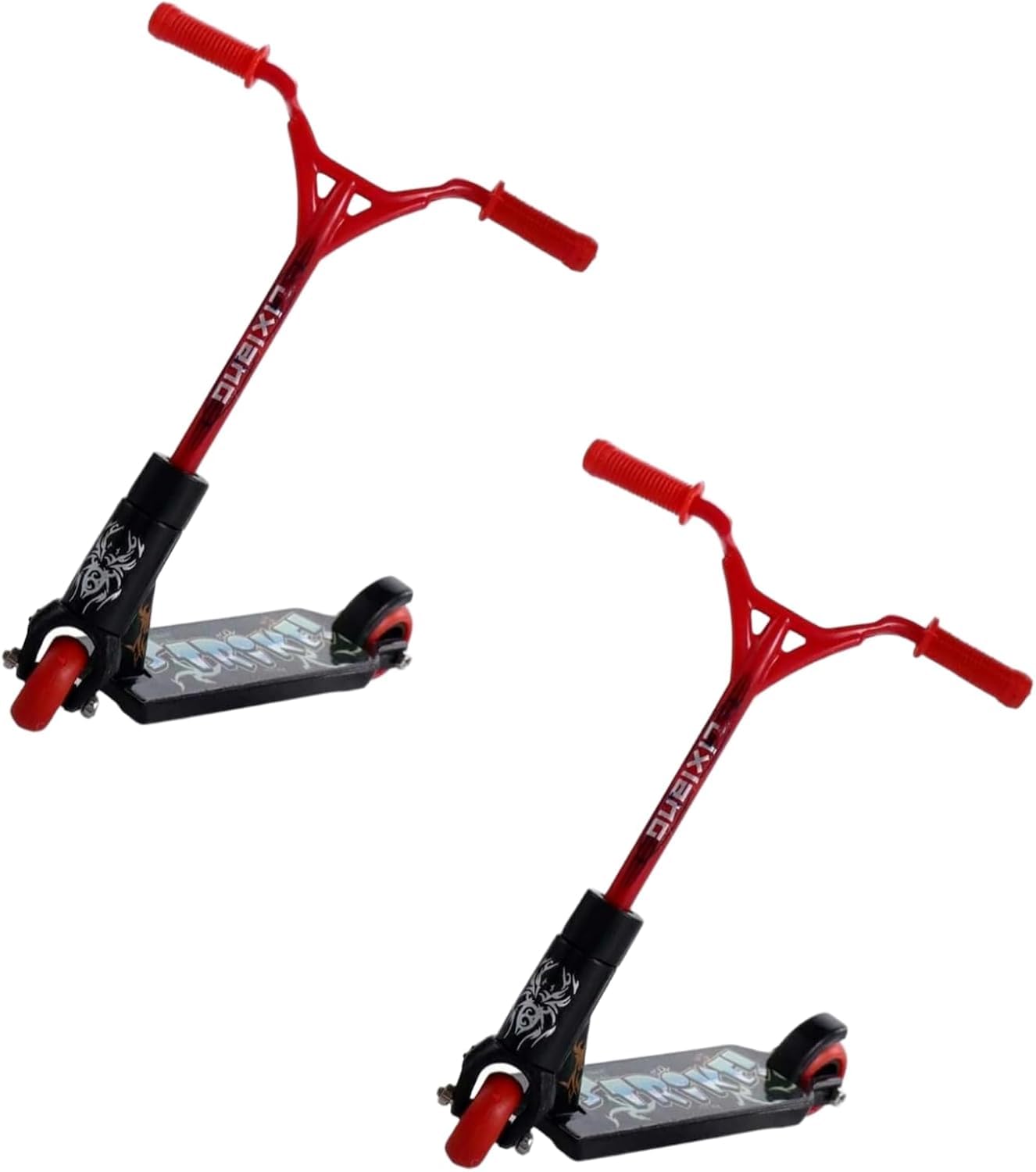 DreamyRetreat 2Pcs Mini Finger Scooter Two Wheel Scooter Children's Finger Training Toys Mini Finger Skateboards Finger Toys Tech Deck Skatepark,Novelty Toys and Amusements (red Random)