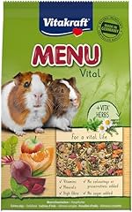 Vitakraft Menü Vital, alimento completo per porcellini d'India, con mela, con zucca, con barbabietola rossa, arricchito con erbe aromatiche, senza l'aggiunta di zuccheri e cereali (1x 5kg)