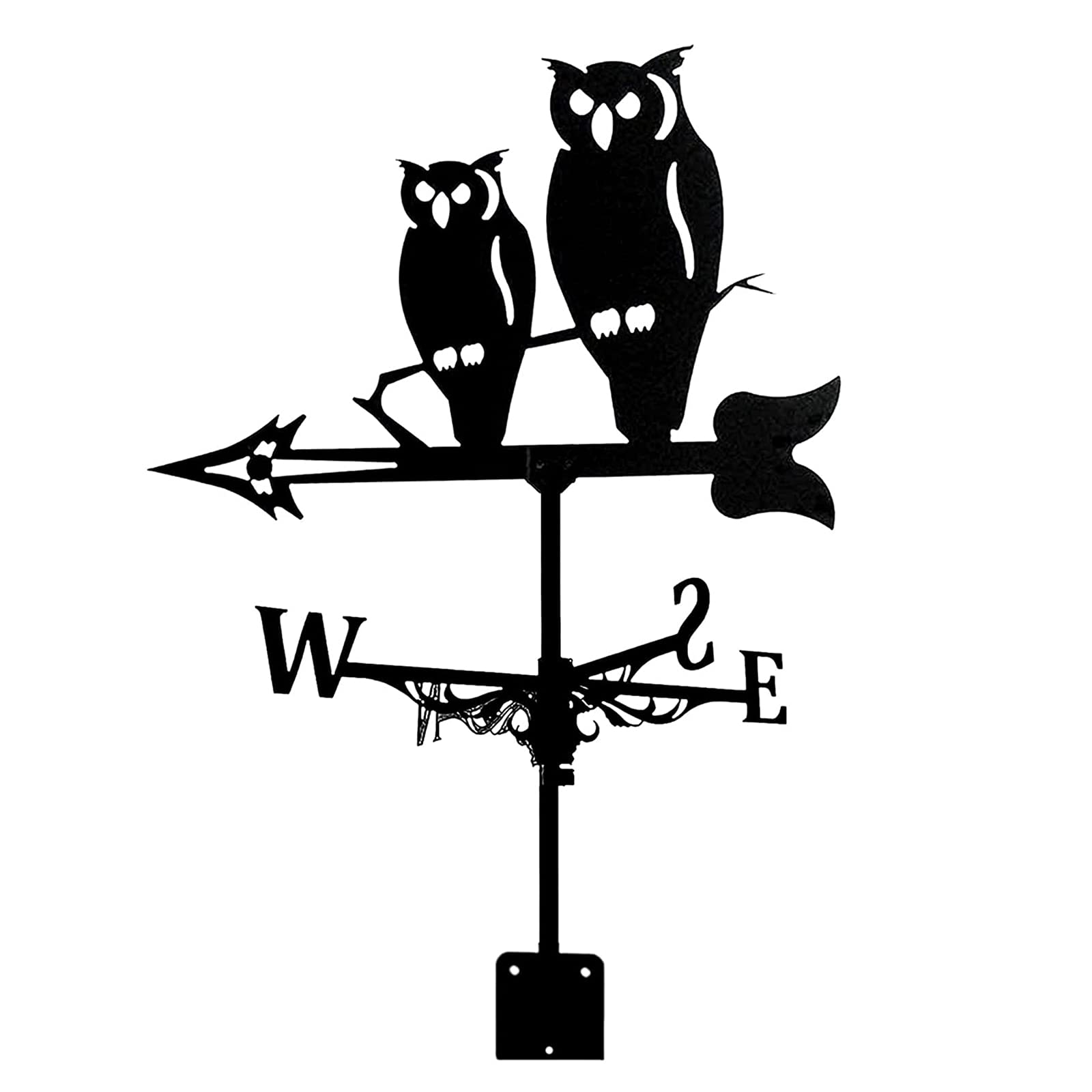 WIQUYBML Weathervane Roof Mount Weather Vane Yard Garden Scene Decor Wind Direction Indicator with Animal Ornament Weathercock/Owl/35 * 50Cm