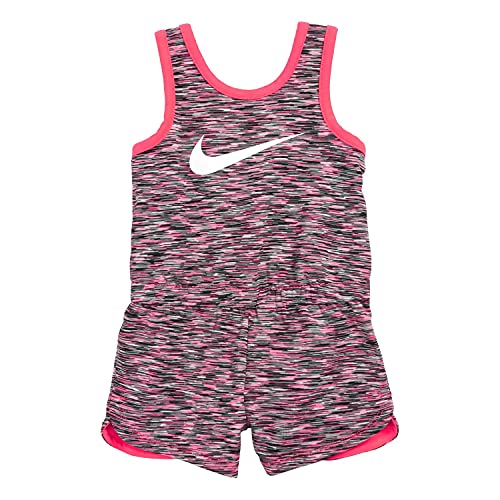 Nike Littler Girls Heathered Sport Essentials Romper (Black(36E641-023)/Pink, 6) #TOP16