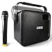 MAONO PK-08 PA System with Wireless Microphone Karaoke Machine, Portable Rechargeable 20W Party Speaker for Adults Kids Mobile APP with FM Radio, LED Light, 1X6.5" Woofer (BLACK)