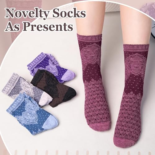 Image of Chalier Womens Funny Socks Cozy Cute Printed Patterned Fun Socks Novelty Cat Dog Socks for Women