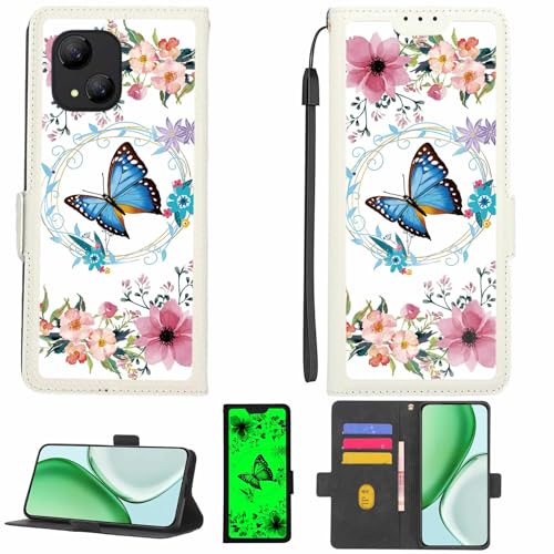 Kinetijy Case Compatible for Opel Mobile Smart 55r Phone Case Flip Cover [with Tempered Glass Screen Protector][RFID Blocking][Luminous Effect] LPT-LHD
