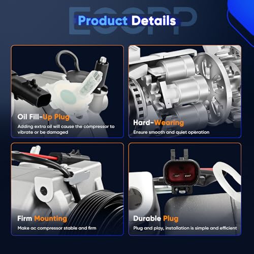 Image of ECCPP AC Compressor 2009-2019 Fit for Dodge for Ram 1500 2500 3500 4000 5.7L AC Compressor with Clutch Rapid Cooling