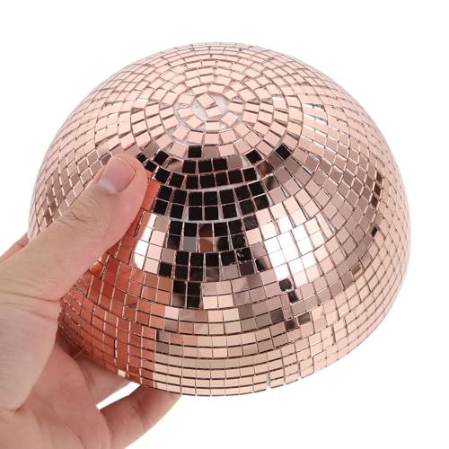 3 unidades de bola espejada semiesférica: media esfera espejada adhesiva de 7,7" / 5,9" / 3,9" para decoración de fiestas temáticas años 70 y festivales de música miniatura 5