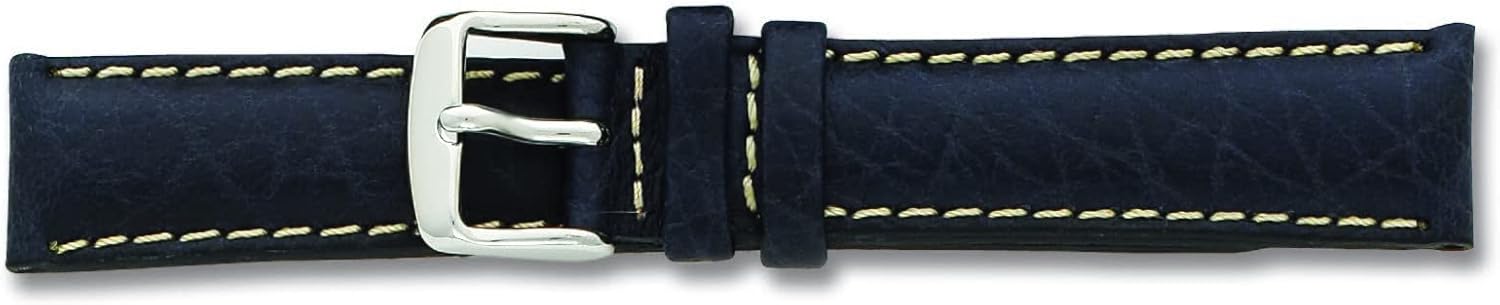 de Beer Navy Blue Sport Leather Watch Band 18mm