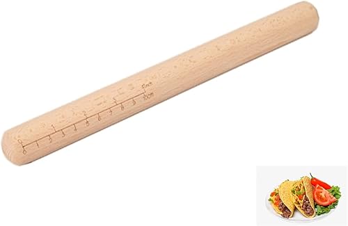 XBLDMJY Rodillo de tortilla, rodillo de bola de masa, pequeño rodillo asiático, mini rodillo de madera, dos escalas de 11.8 pulgadas