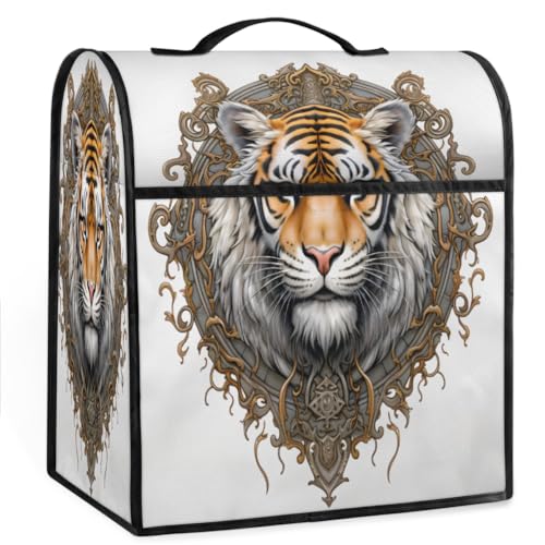 Coffee Maker Cover Tiger Retro Kitchen Appliance Covers Small Appliance Covers Blender Cover Juicer Cover Dust Covers for Kitchen Appliances with Top Handle and Pockets,Washable,C509