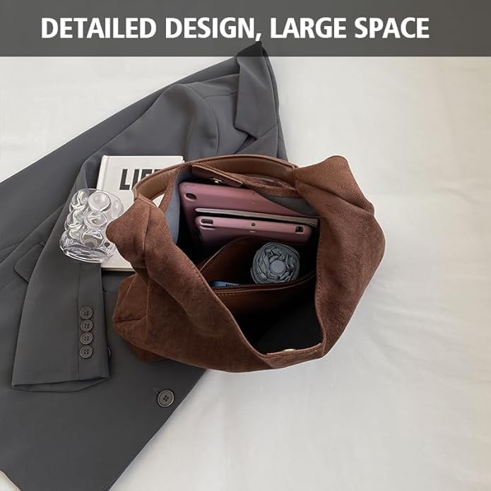 Brown Suede Bag Purses for Women Suede Purse Shoulder Bag Suede Tote Bag Brown Purse Perfect Valentine‘s Day Gift - Image 6
