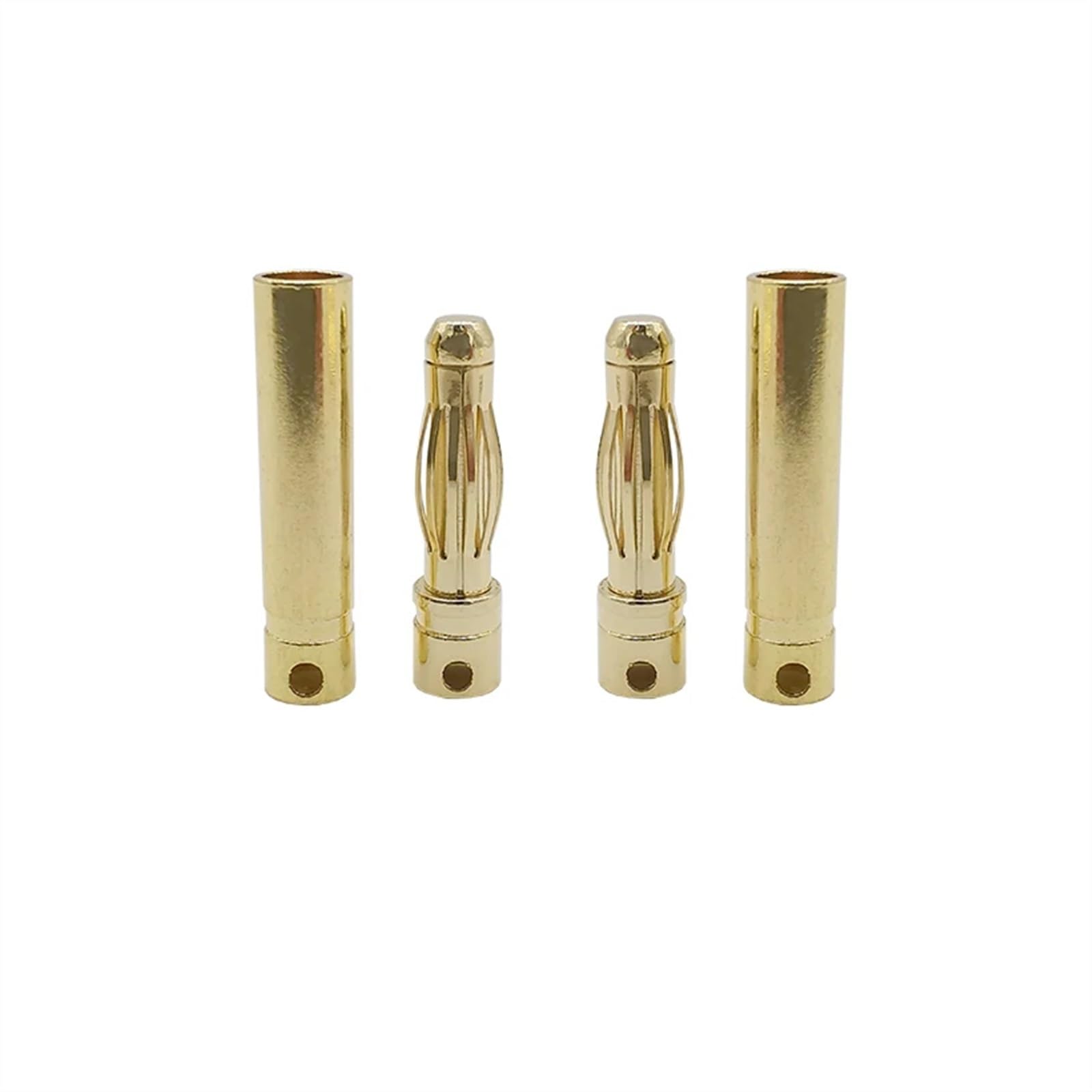 2/5/10/20 Paires 2mm 3mm 3.5mm 4mm RC Batterie Balle fiche Banane mâle Femelle Balle connecteur Banane plaqué Or(4.0mm,20Pair)