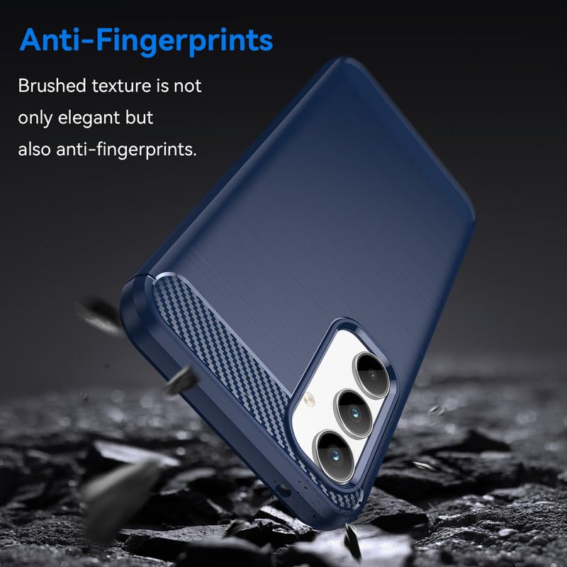 Image of Hybrid Carbon Fiber Back Case for Samsung Galaxy A35 5G (Blue)