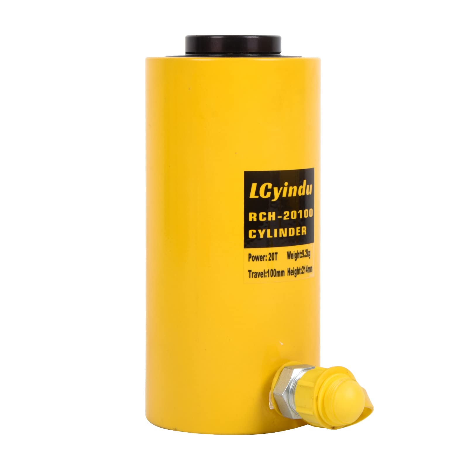 20T Hydraulic Cylinder Jack Ram 4" Stroke Hollow Single Acting Hydraulic Ram Cylinder Hydraulic Lifting Jack Portable for Machinery, Bridge,RCH-20100