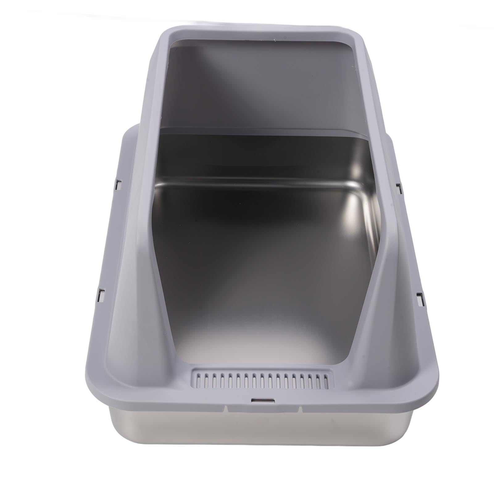 TIKATARER Stainless Steel Cat Litter Box, High Sided XL Enclosed Top Entry Litter Box, Anti Leakage with Removable Structure, Ideal for Large Cats & Multiple Pets (Light Gray) - image 4