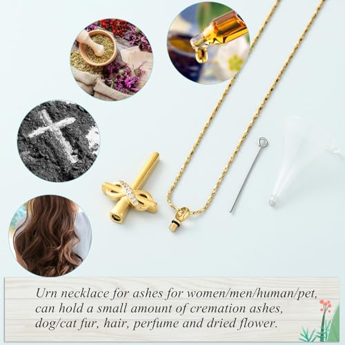 Imrsanl Infinity Love Cross Cremation Jewelry Ashes Religious Cross Urn Pendant Necklace for Women Men Pet Ashes Memorial Keepsake Jewelry4